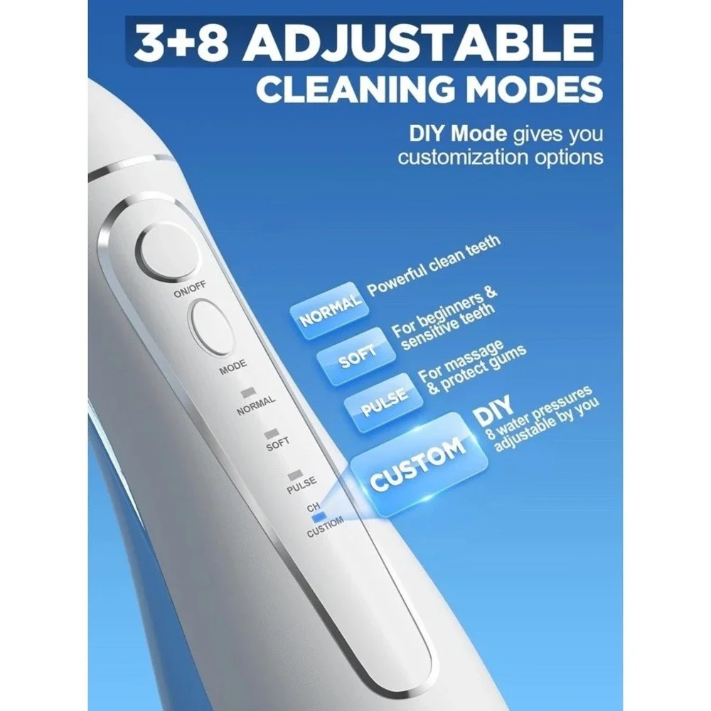 Oralfree Water Dental Flosser Cordless for Teeth Cleaning - 4 Modes Oral Irrigat